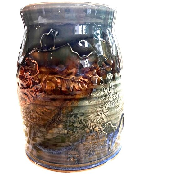 Laurey-Faye Long Artist Handmade Glazed Pot Nature North Carolina Appalachians - Picture 3 of 12